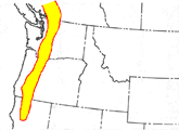 Map showing the Cascade Range