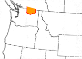 Map showing the Okanogan Highlands