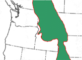 Map showing the Rocky Mountains