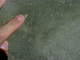 Phenocrysts in basalt flow photo